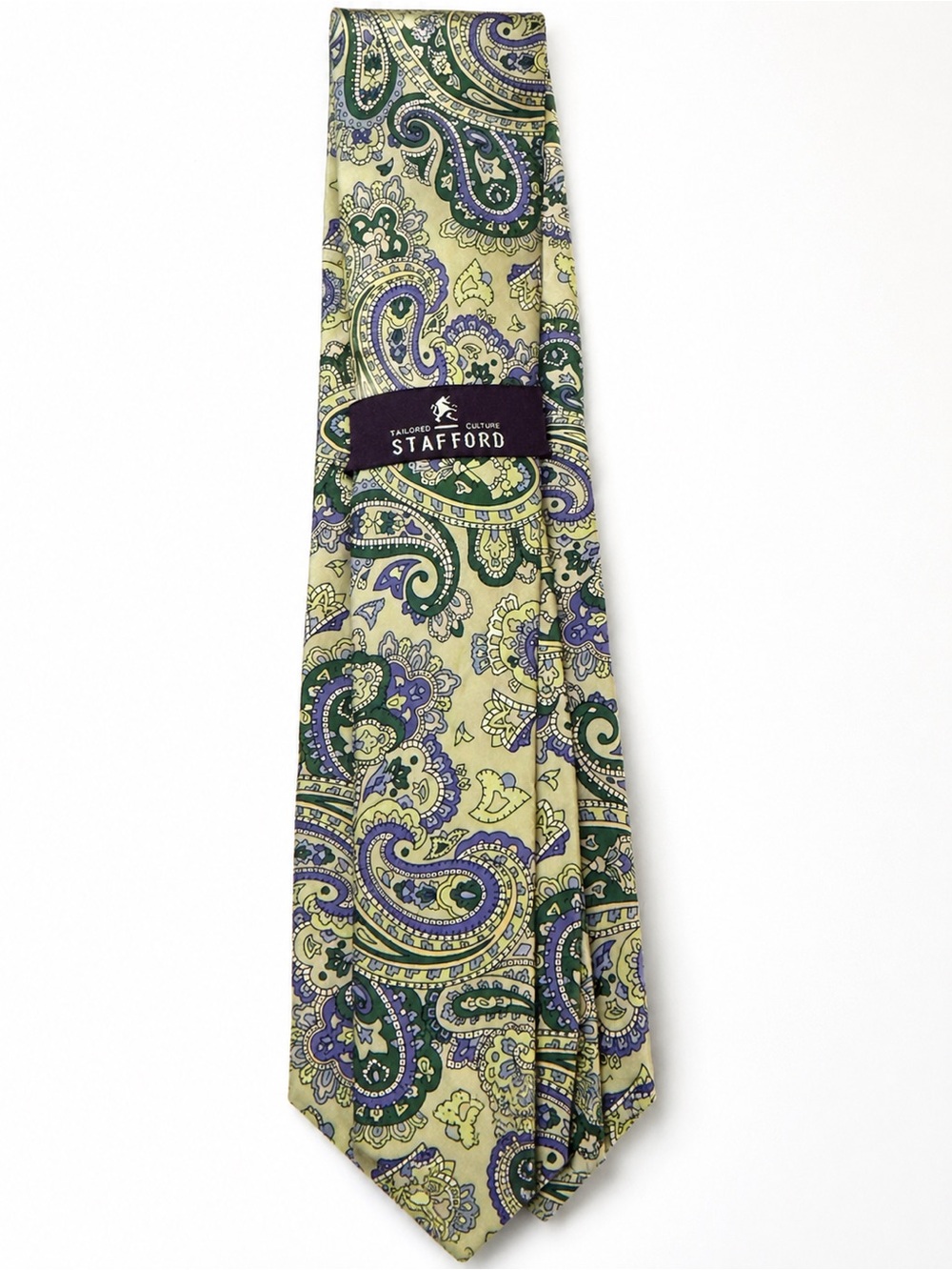 Vintage Stafford Green Paisley Silk Tie
